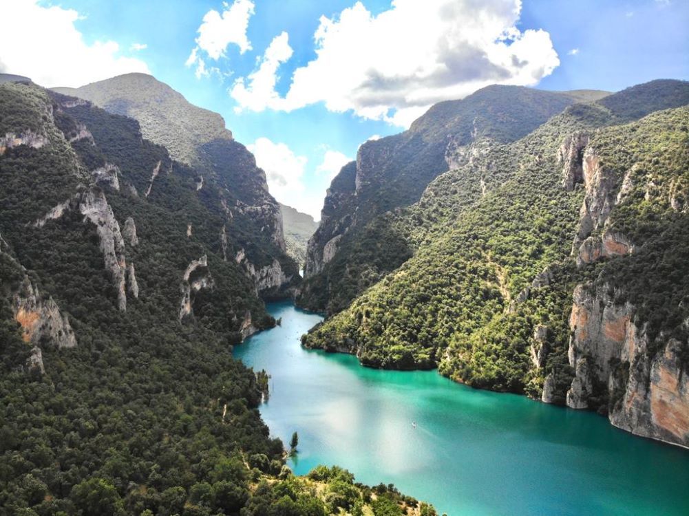 rio en desfiladero Ruta Congost de Mont Rebei